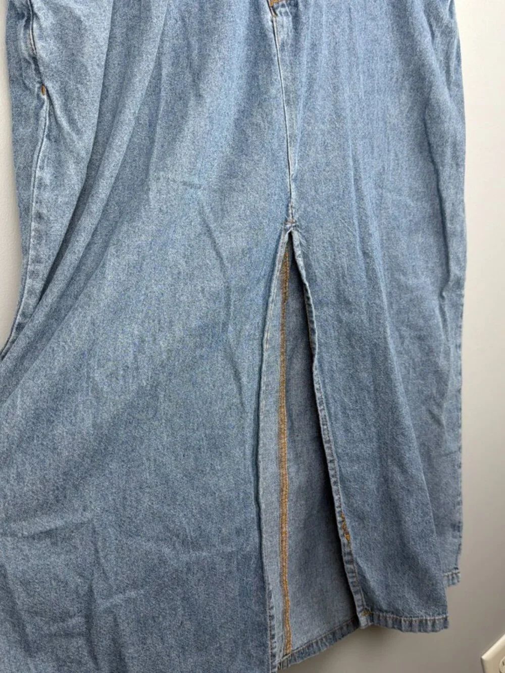 Given Kale Denim Dress Women XL Blue Casual Collar Shirt Midi Maxi Travel Basic